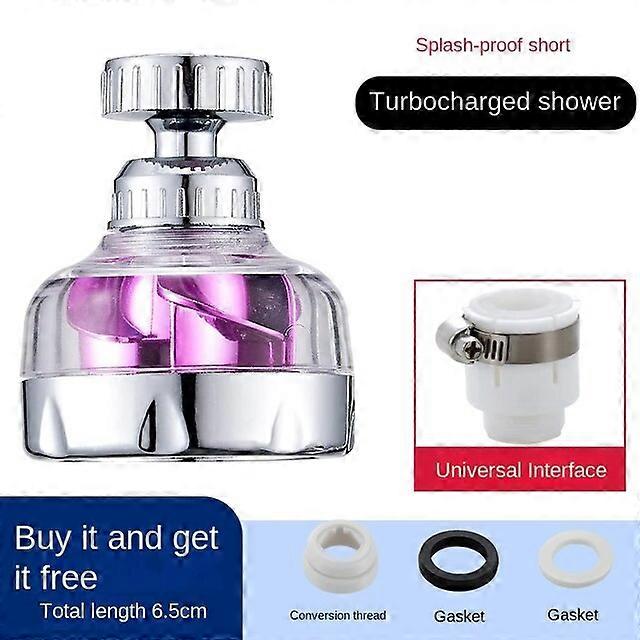 Kitchen Faucet Bubbler Turbocharged Shower Head 360 Rotation Splash-Proof Faucet Wash Basin Universal Extension Tube Fan Filter