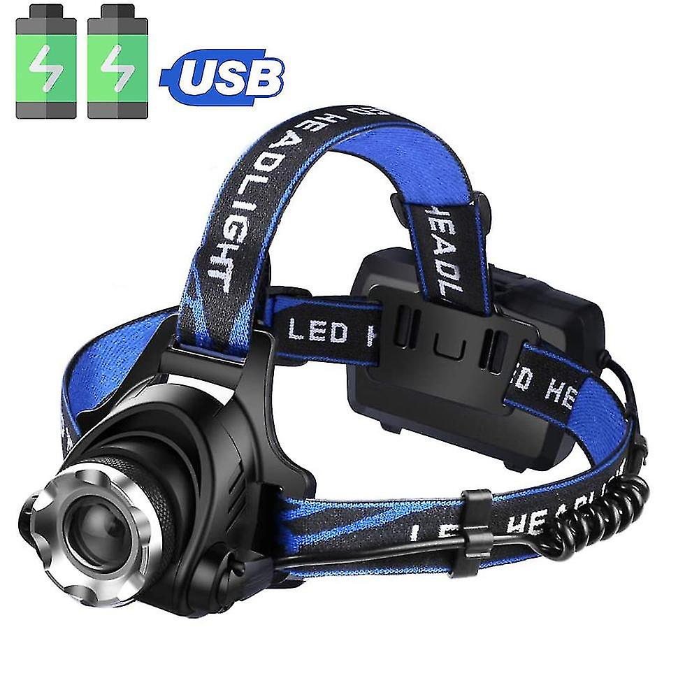Usb Rechargeable Red Safety Light Headlamp With Led T6 Head Lights 18650 Lithium Head Lamps