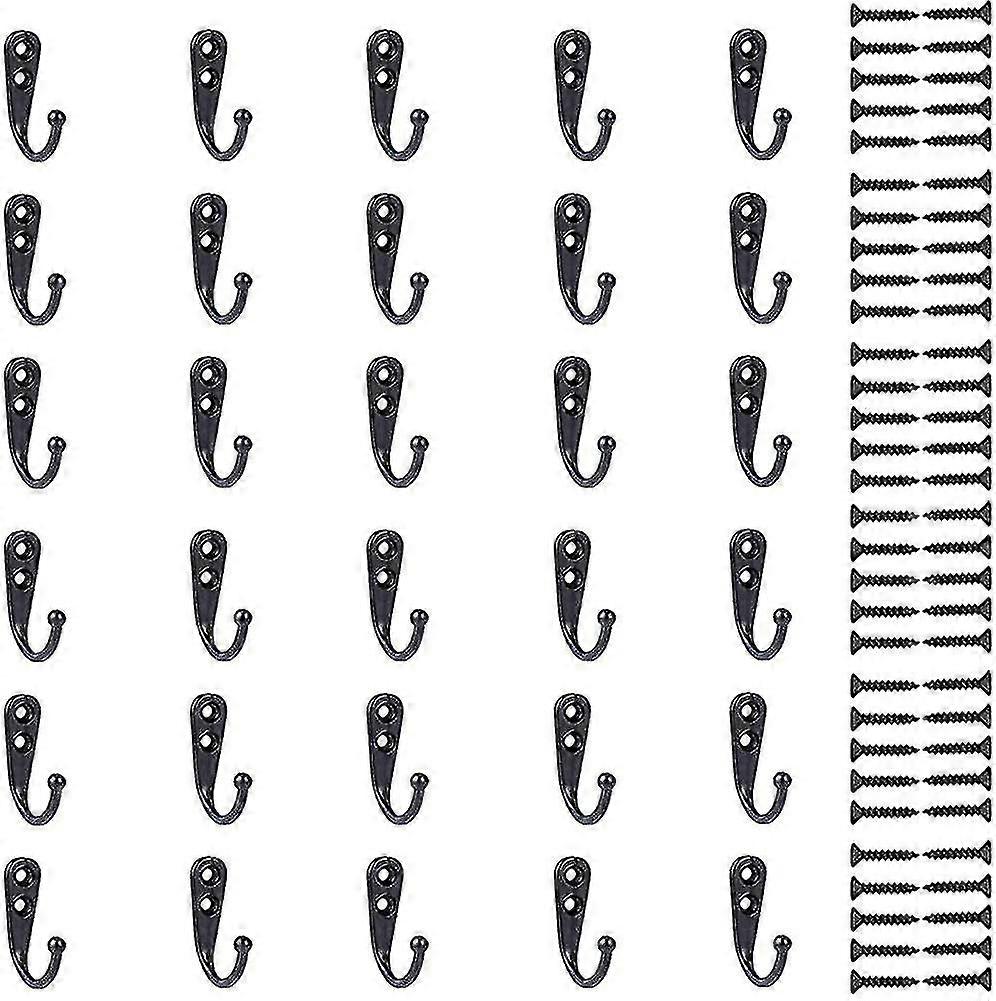 Coat Hooks, 30 Pieces Single Coat Hanger Hooks Metal Coat Hooks With