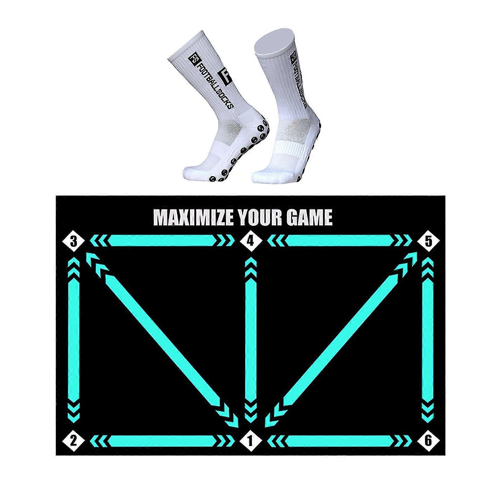 Football Footstep Training Mat Foldable Wear Resistant Dribble Control Football Door Mat Anti-Skid Carpet Auxiliary Props