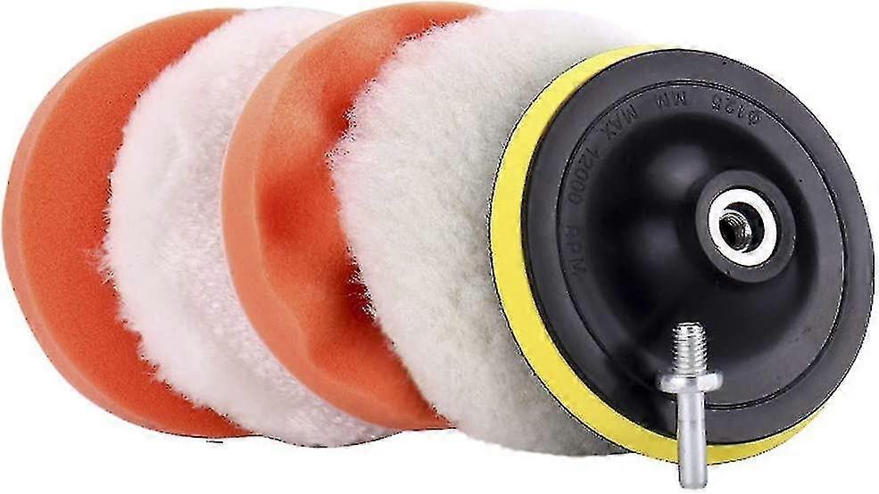 6 Inch 15cmpolishing Pads Sponge And Woolen Polishing Waxing Buffing Pads Kits, Kit For Car Sanding Auto Polisher Buffer Set For Drill M14 Drill