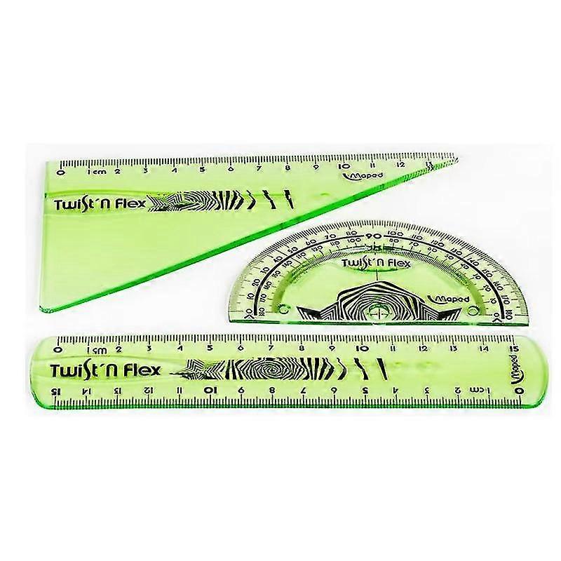 3 Pieces - Flexible And Unbreakable Tracing And Geometry Tools - 15cm Ruler