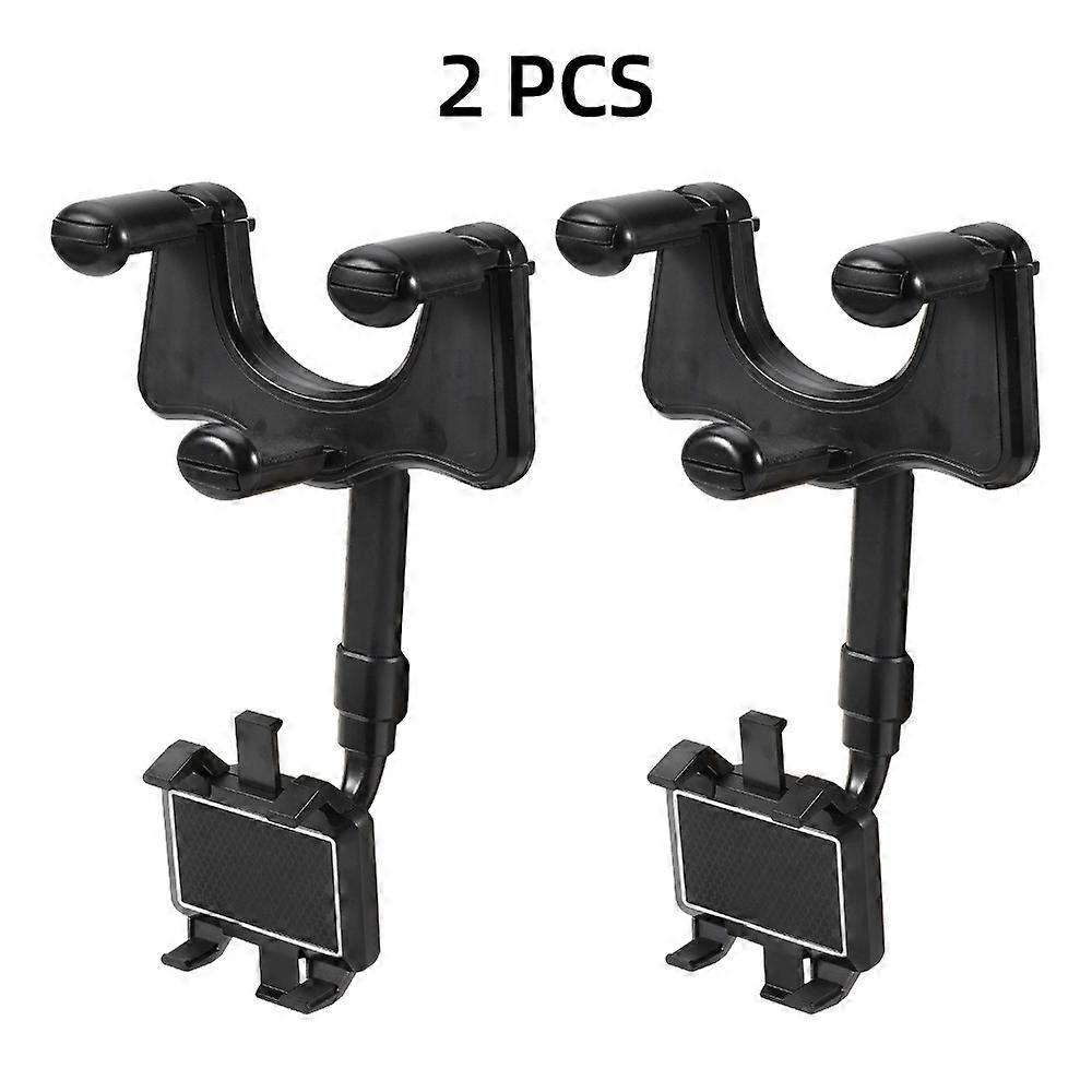 360 Car Rearview Mirror Mount Phone Holder Universal Vehicle Mount Phone GPS Holder Rotating Adjustable Telescopic Phone Holder