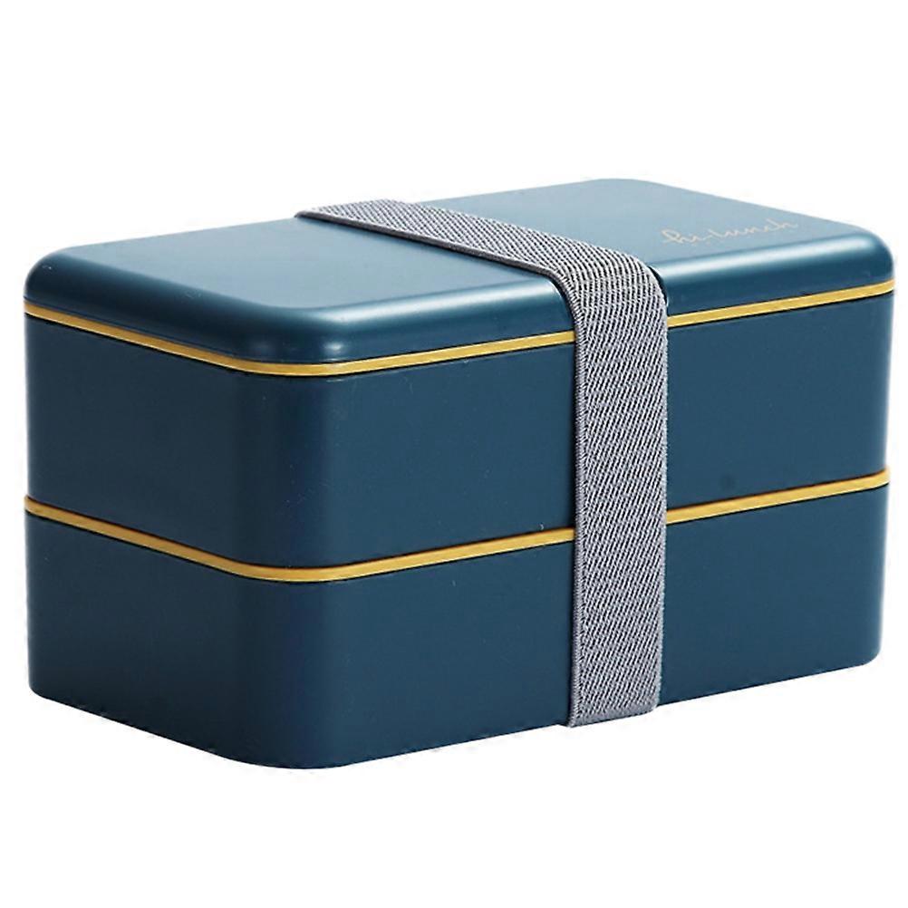 1pc Japanese Style Double Layer Bento Box Crisper Box Lunch Container for Home