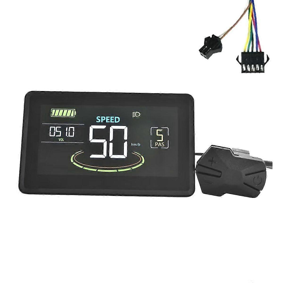 H6c Electric Bike Lcd Display Meter 24v-60v E Scooter Lcd Panel Color Screen With Usb Uart For Elec