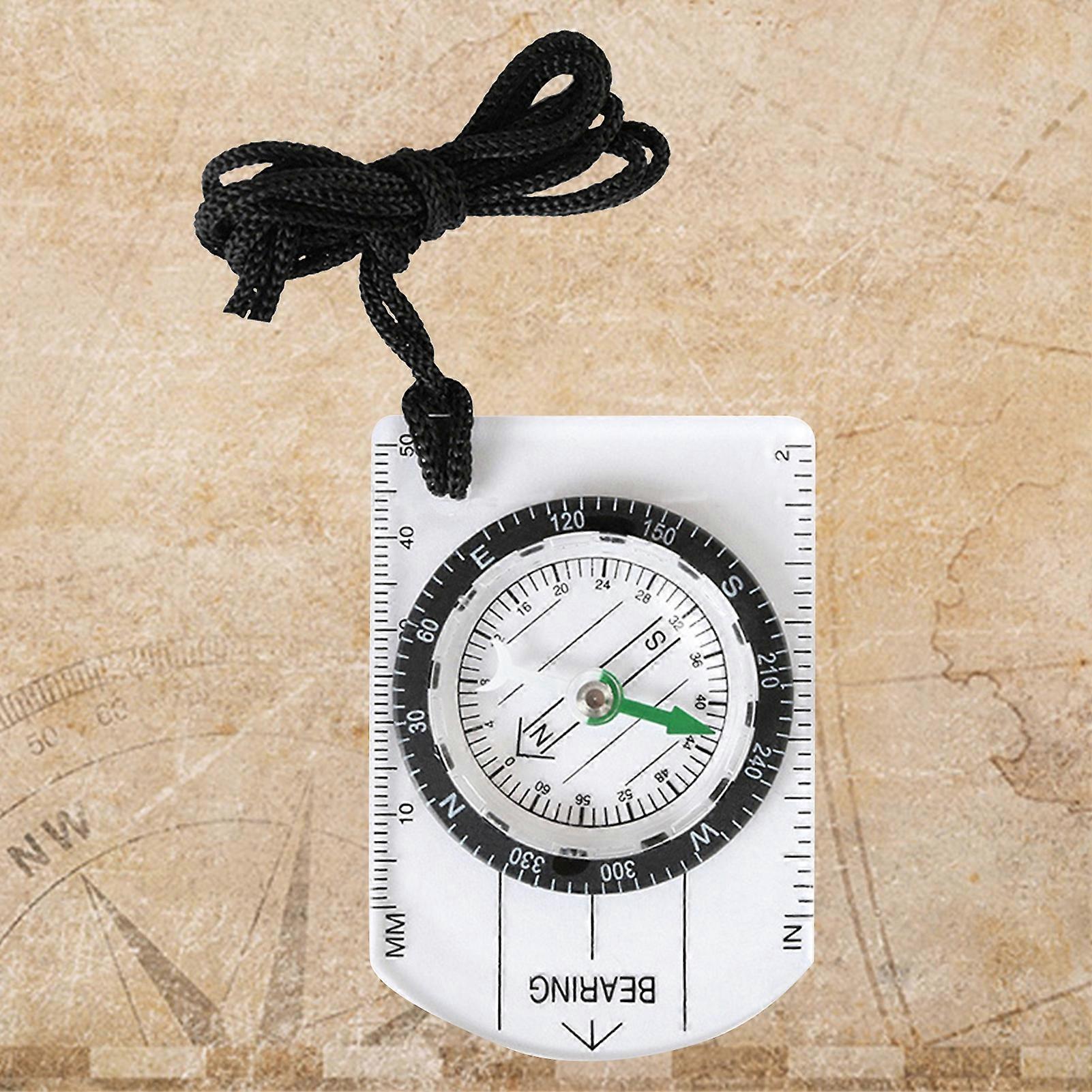 Mini Compass Accurate Scale Multi-functional Small Acrylic Map Scale Smooth Surface Orienteering Compass for Army Cadet Mengxi