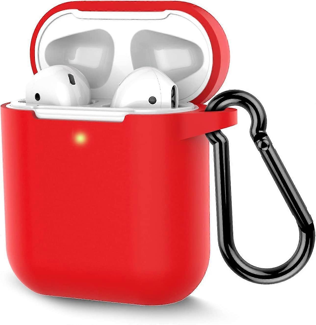 Coffea Protective Silicone Case With Keychain For Apple Airpods 2 (red) Red -