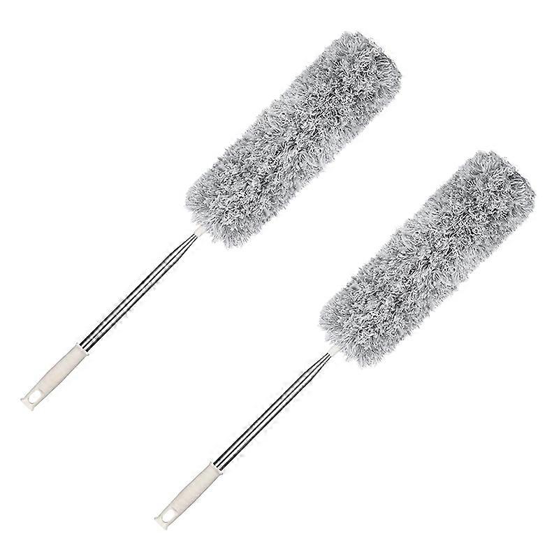 Microfiber Duster with Telescoping Pole,Bendable,Washable,Cobweb Duster,for Cleaning Ceilings,Fans,Lights,(2 Pack)