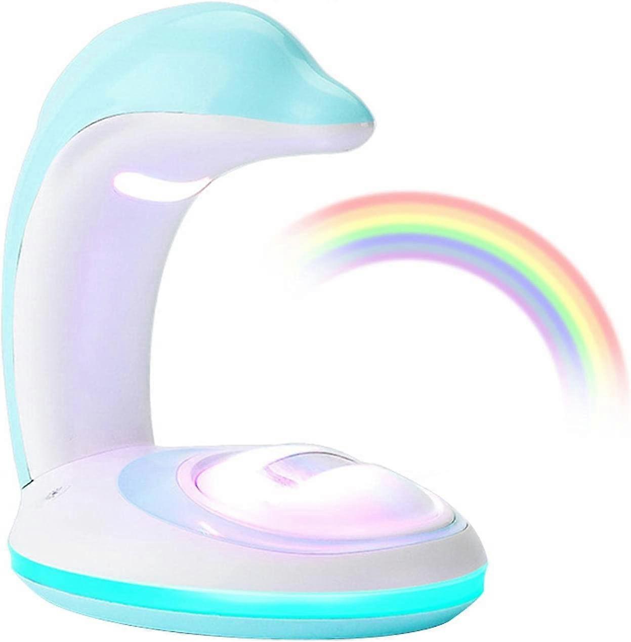 Dolphin Rainbow Projektionslampe, wiederaufladbarer USB-Regenbogenprojektor Buntes Licht, Traumnachtlicht LED-Babylampe Nachttischlampen für ein Kind
