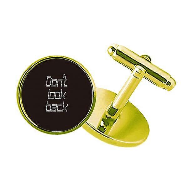 インスピレーション引用スタッズドビジネスメタルカフリンクスゴールデンを振り返ってはいけません