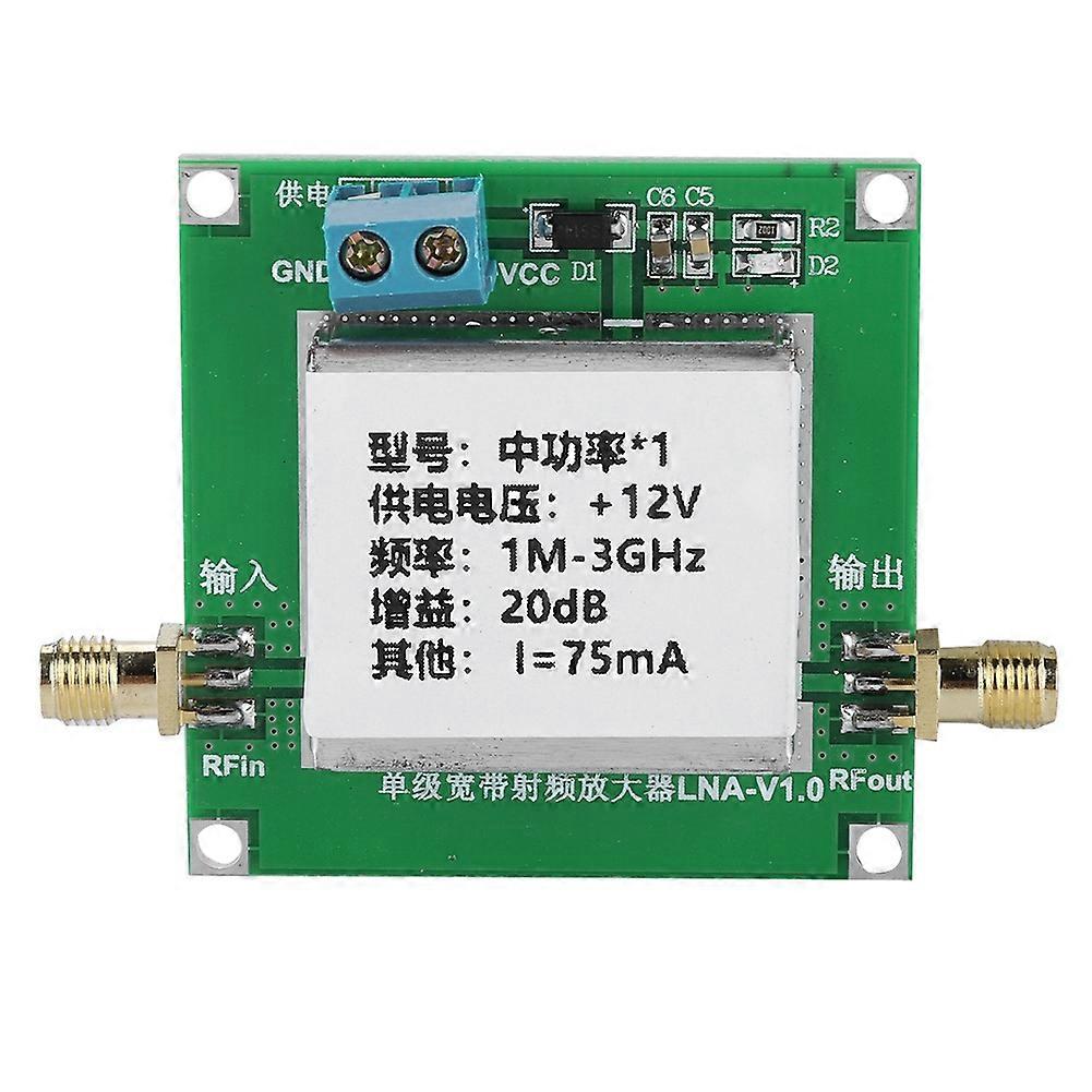 Low Noise LNA RF Broadband Amplifier Module Signal Strengthen 1-3000MHz 2.4GHz 20dB HF VHF/UH