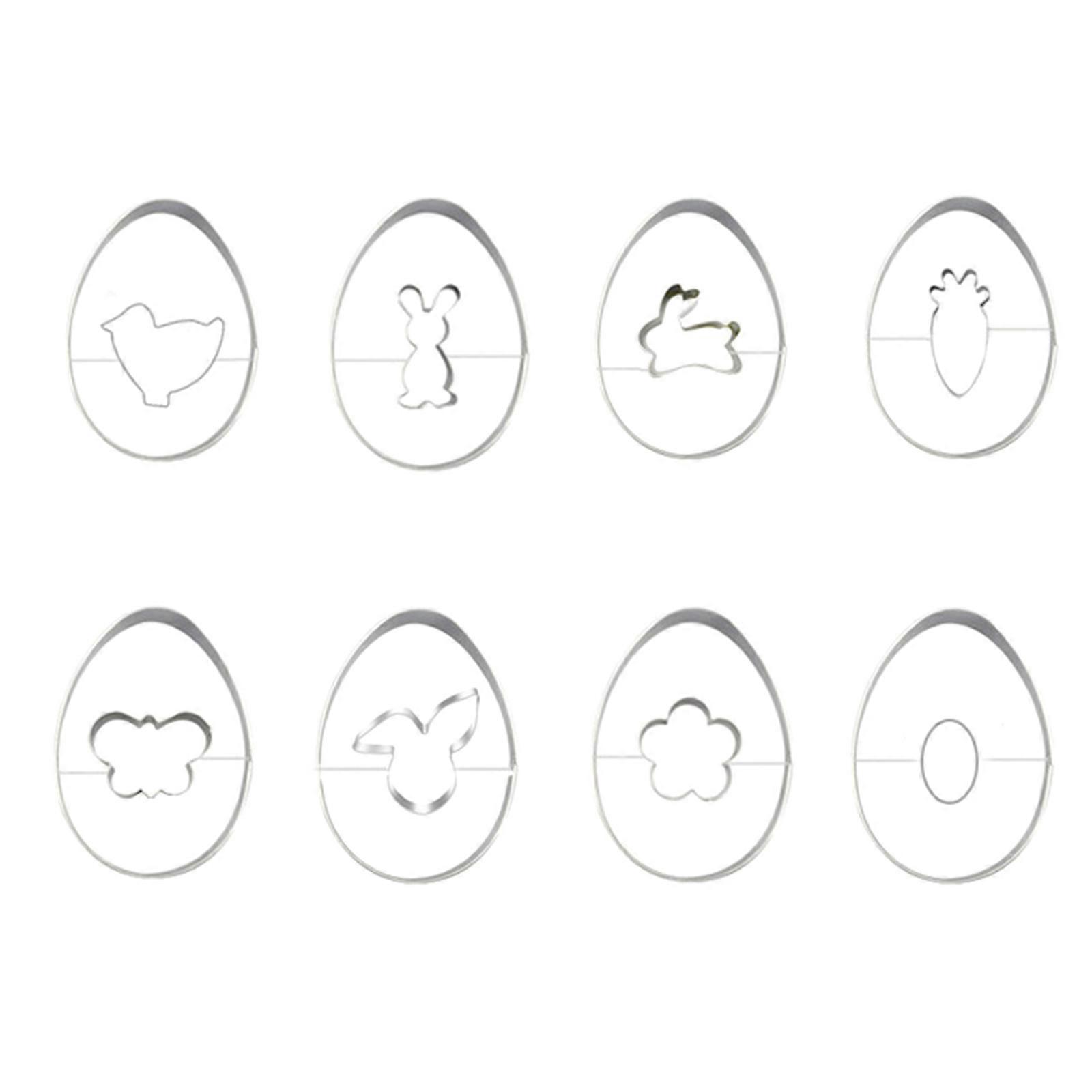 8 PCS 3D Cartoon Easter Egg Bunny Shape Cake Mold Non-Stick Kitchen DIY Gift