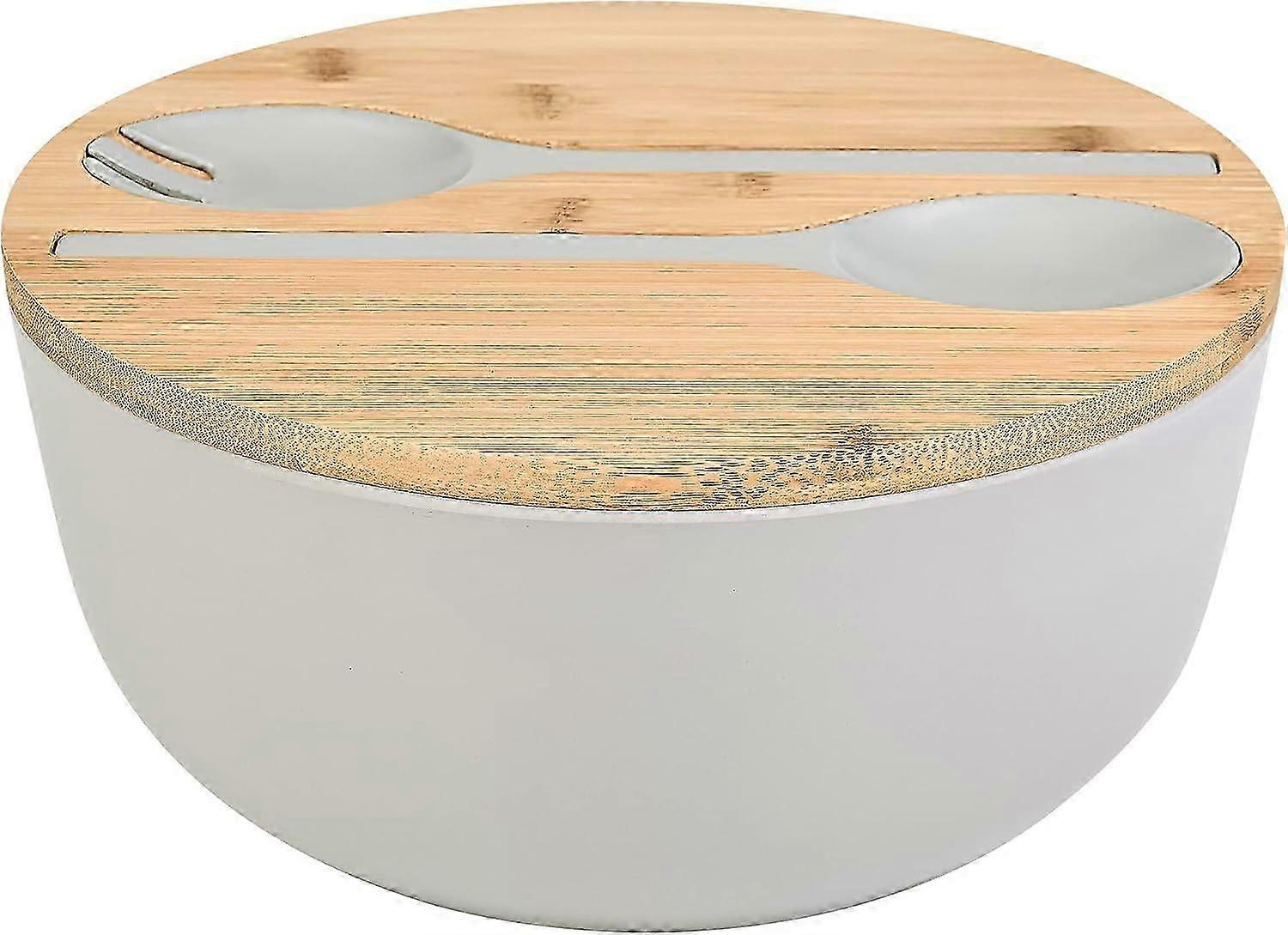 Bamboo Fiber Salad Bowl com servidores Set-Large 9,8 polegadas misturando tigelas