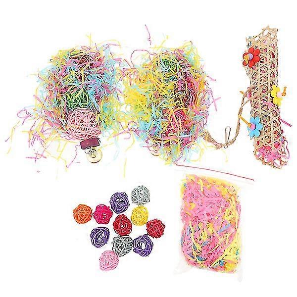 1 Set Bird Biting Plaything Parrot Hanging Toy Parrot Bird Swing Standing Toy