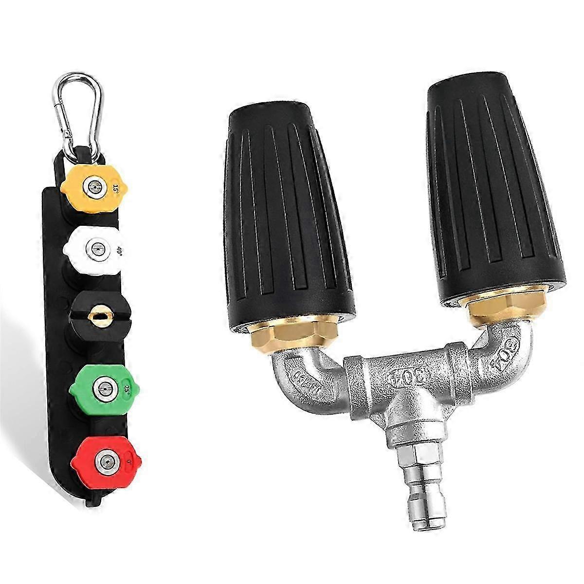 Dual Turbo Nozzle Pressure Washer, 360 Rotating Twin Turbo, 4000 Psi, 4-6 Gpm With Quick Connector