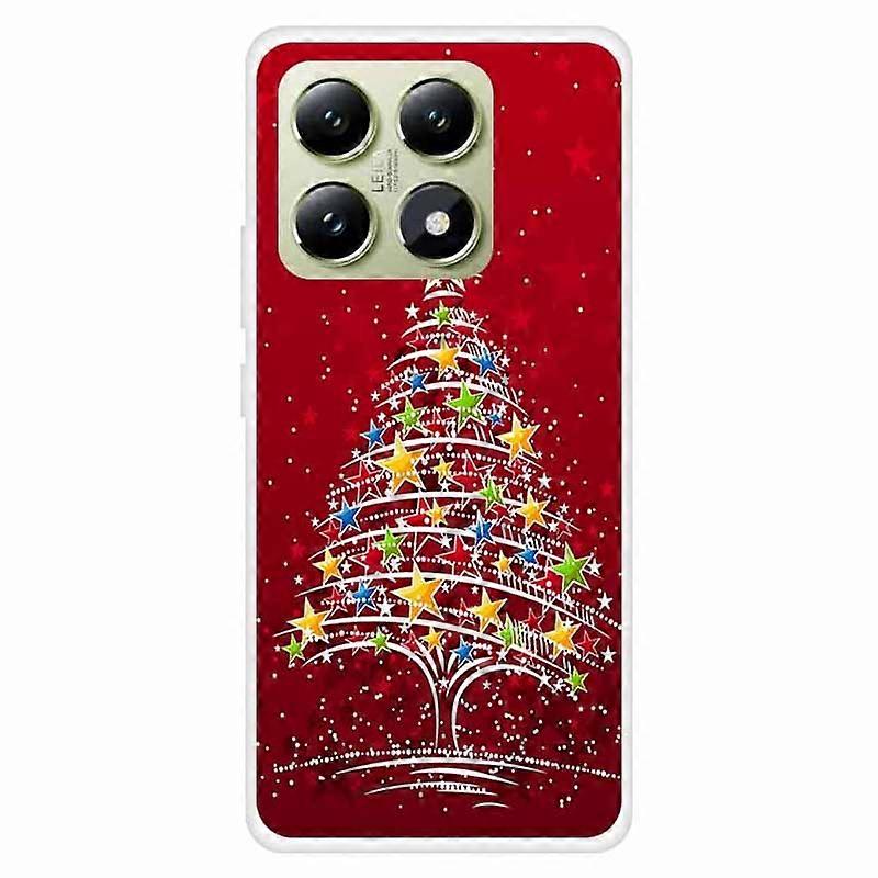 For Xiaomi 14T Case Festive Christmas Pattern TPU Protective Phone Cover - Star Christmas Tree