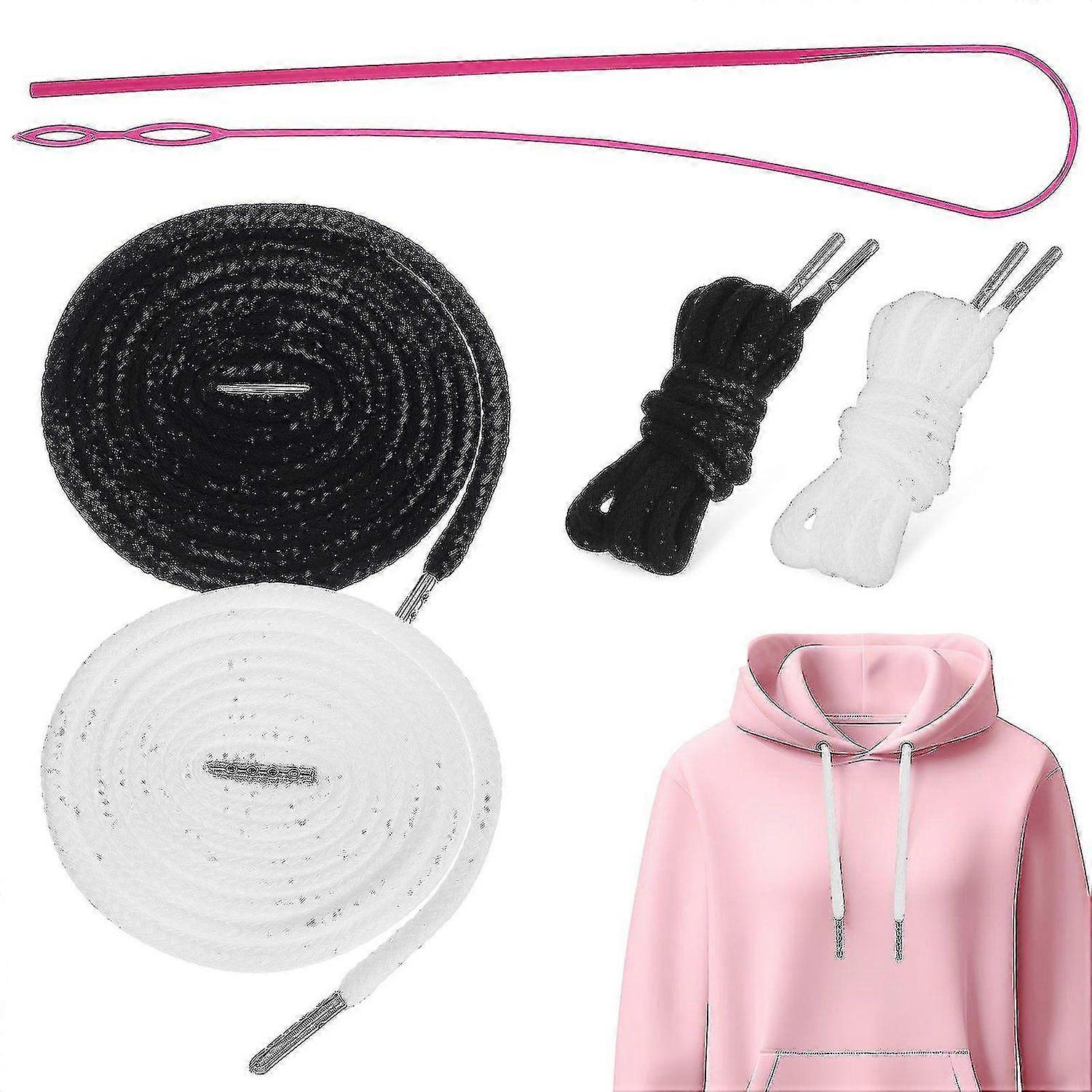 4 Pcs Hoodie Strings Drawstring Cord Hoodie Drawstring Replacement For Sweatpants With Drawstring Threader