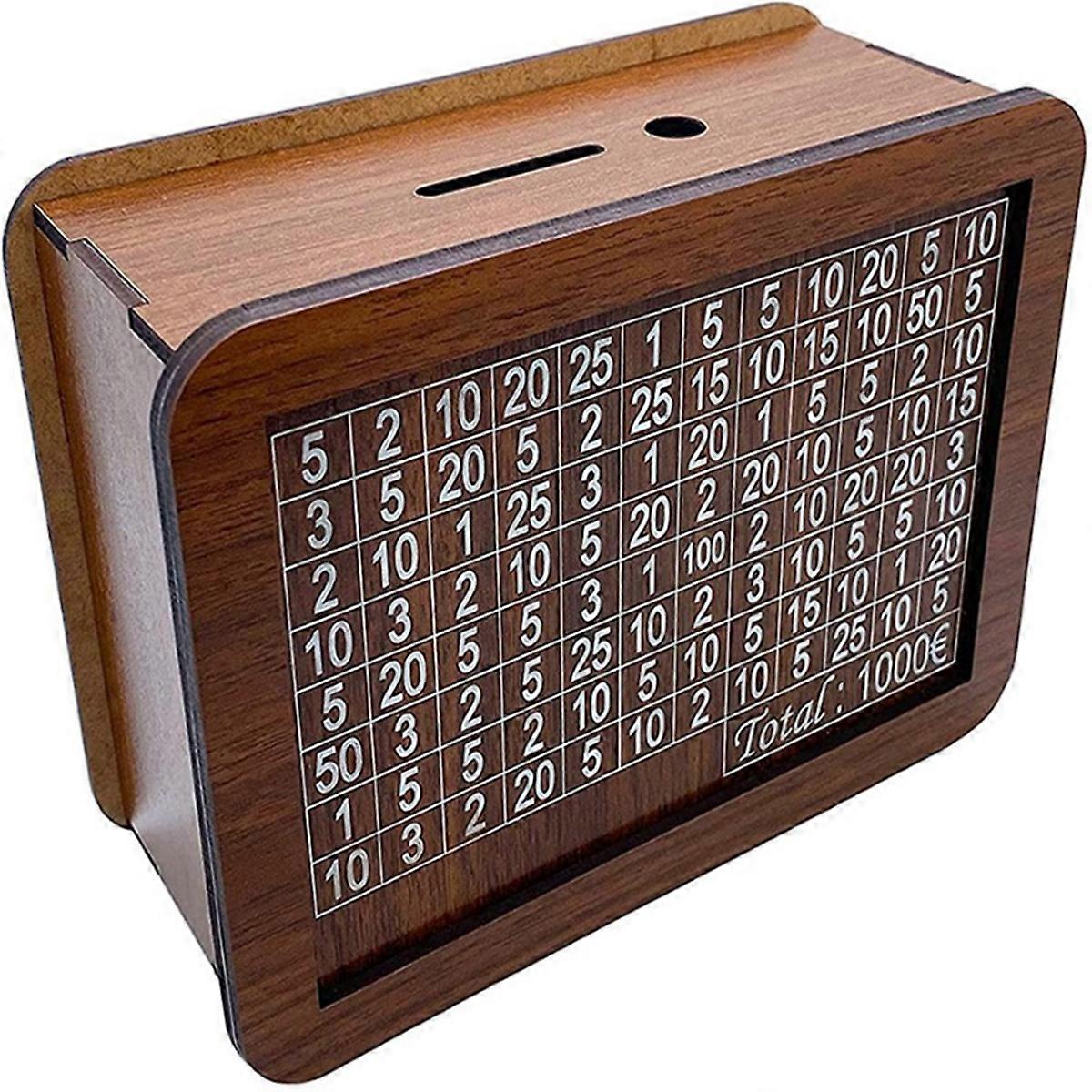 Α-ξύλινος κουμπαράς μίας χρήσης διακοσμητικό ξύλινο χειροποίητο κουτί αποταμίευσης χρημάτων με το μετρητή στόχων χρημάτων