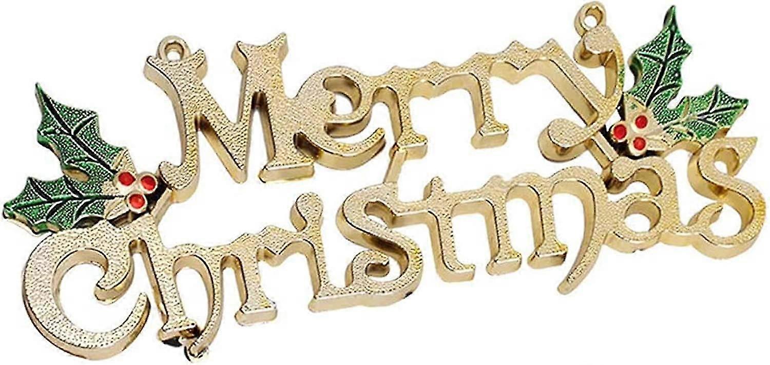 Christmas Hanging Decorative Sign - Glitter Gold Design