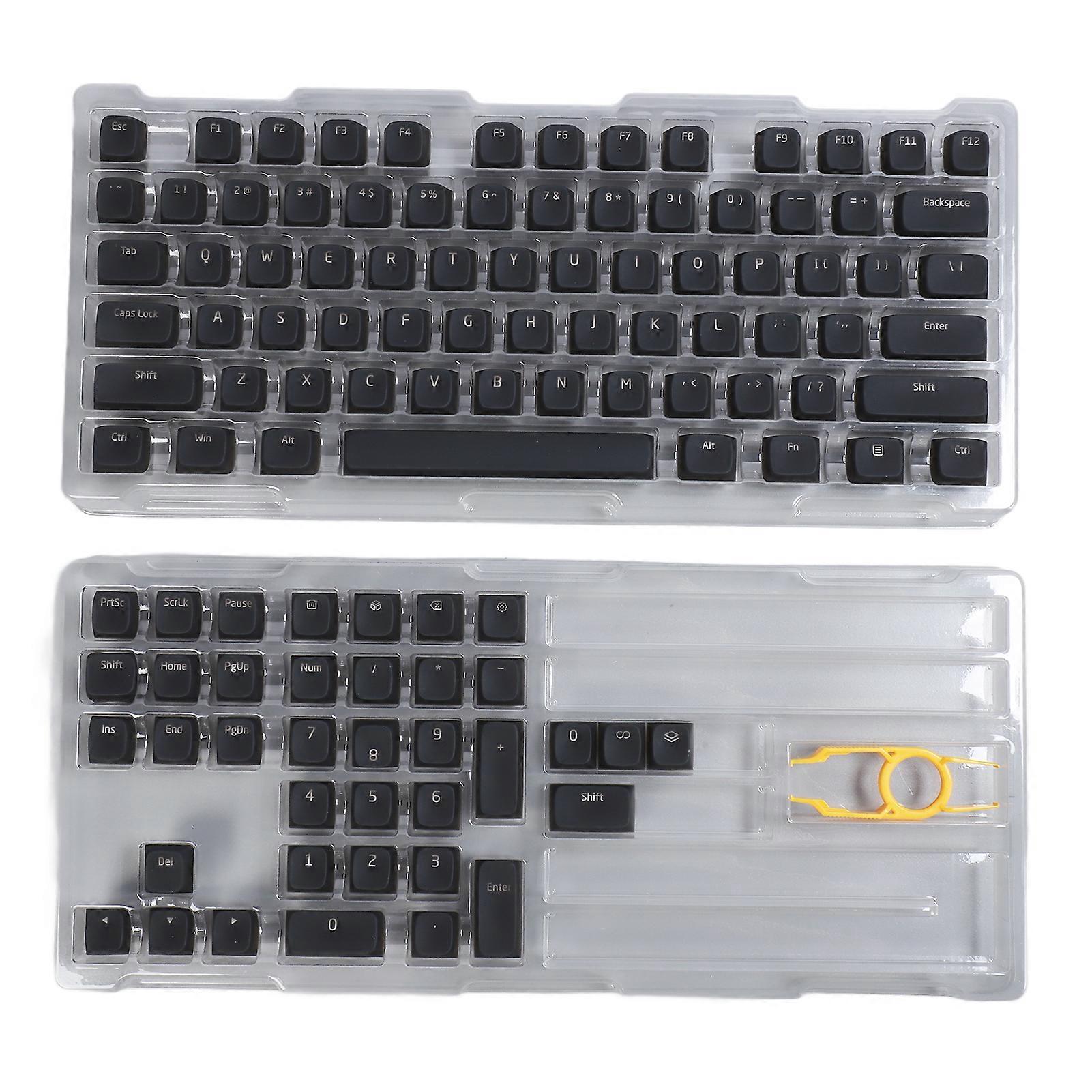 113 Keys PBT Keycaps Professional DIY Original Height Mute Mechanical Keyboard Keycaps for 61 64 68 72 82 84 87 104 108 Keys Mechanical Keyboard Black