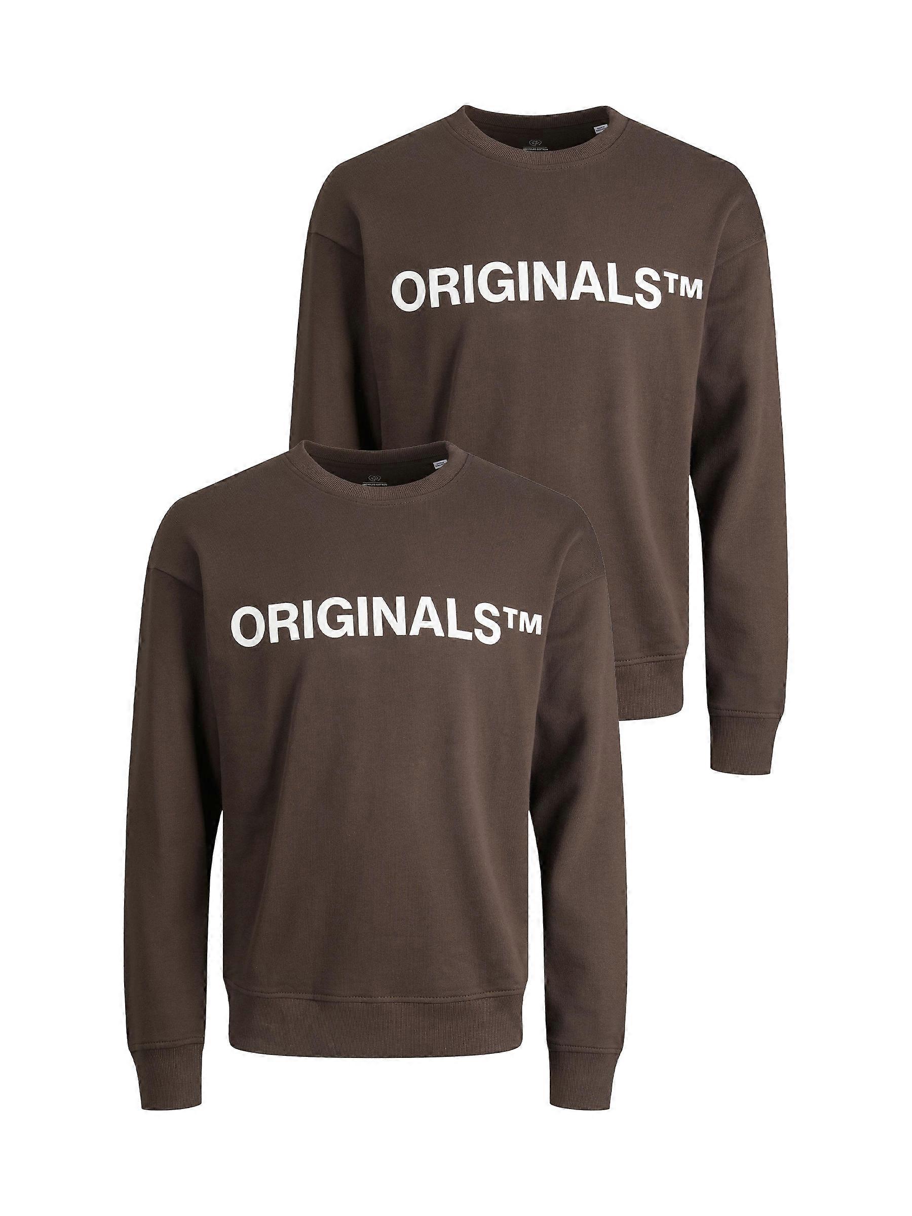 JACK & JONES Herren 2er-SET Sweater Rundhals Pullover mit ORIGINALS Print