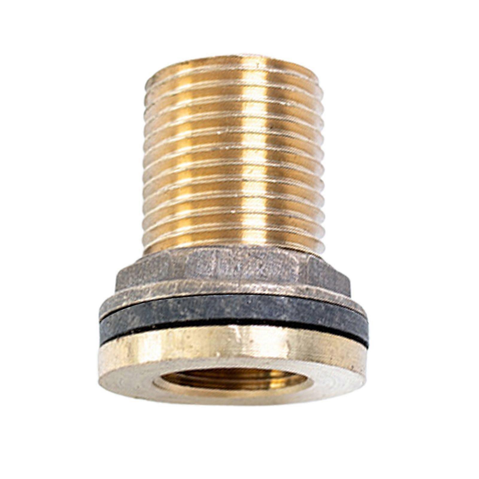 Brass Water Tank Connector Set 1/2" Female NPT 3/4" Male GHT Bucket Connector Bulkhead Fitting with Rubber Ring Threaded Adapter for Water Tank