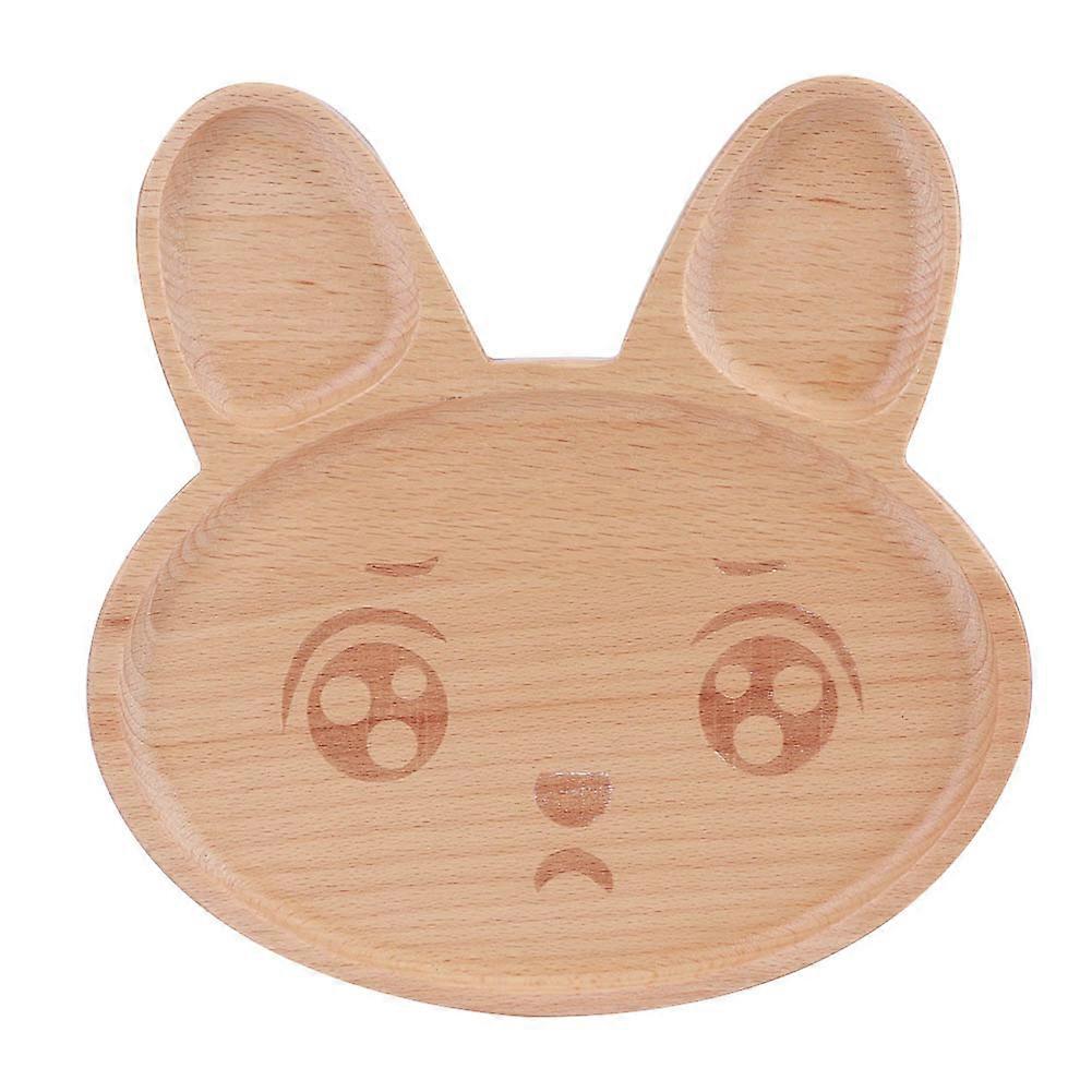 Cute Cartoon Rabbit Shaped Bamboo Food Plate, Non-Slip Panda Shaped Plate for Toddlers, Safe and Environmentally Friendly, Durable and Exquisite