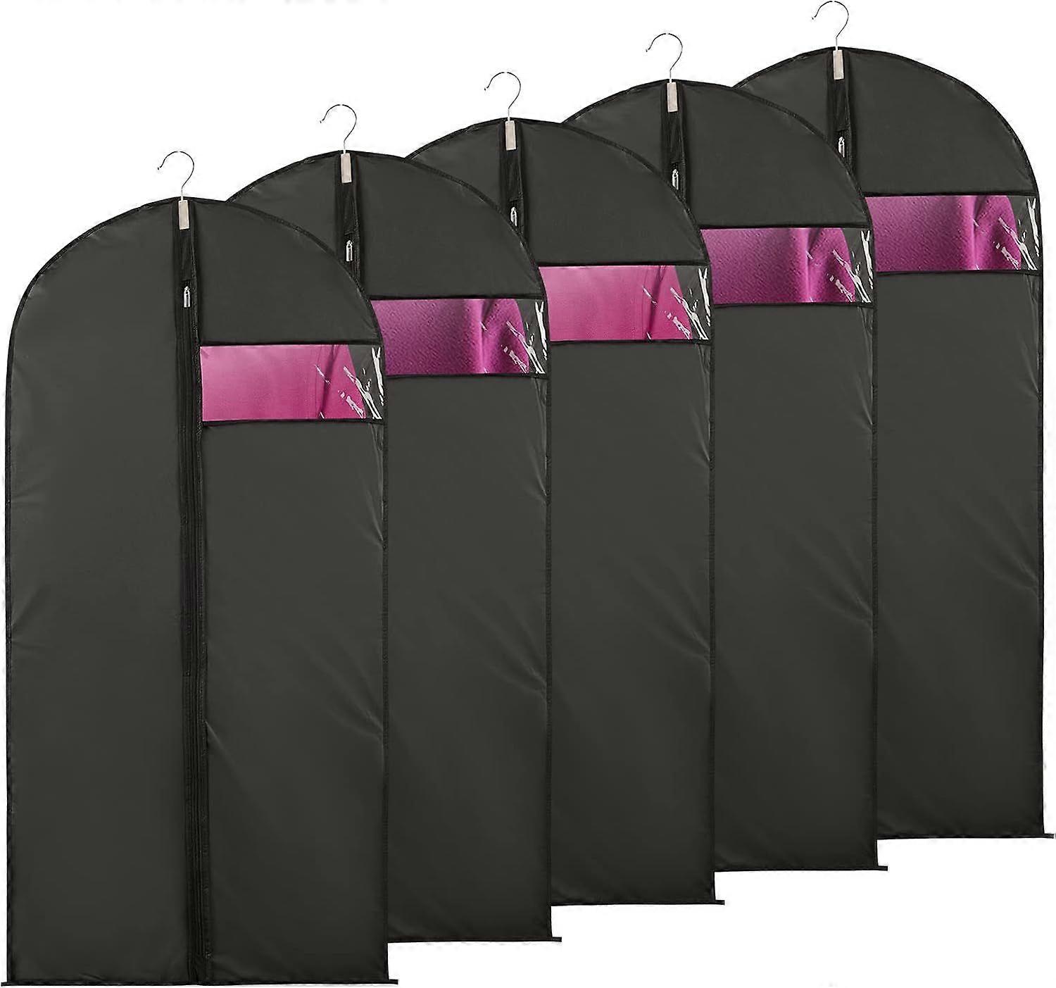 5 יחידות שקוף כיסויי חלונות גלויים כיסוי חליפת מעיל עמיד לאבק עמיד למים לחות עש 60x100 ס"מ שחור