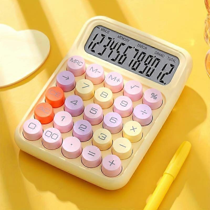 1pc, Candy Color Calculator, Aesthetic Calculator Desktop 12 Digit With Large LCD Display, calculator Big Buttons, calculator Office Or School, Flexib