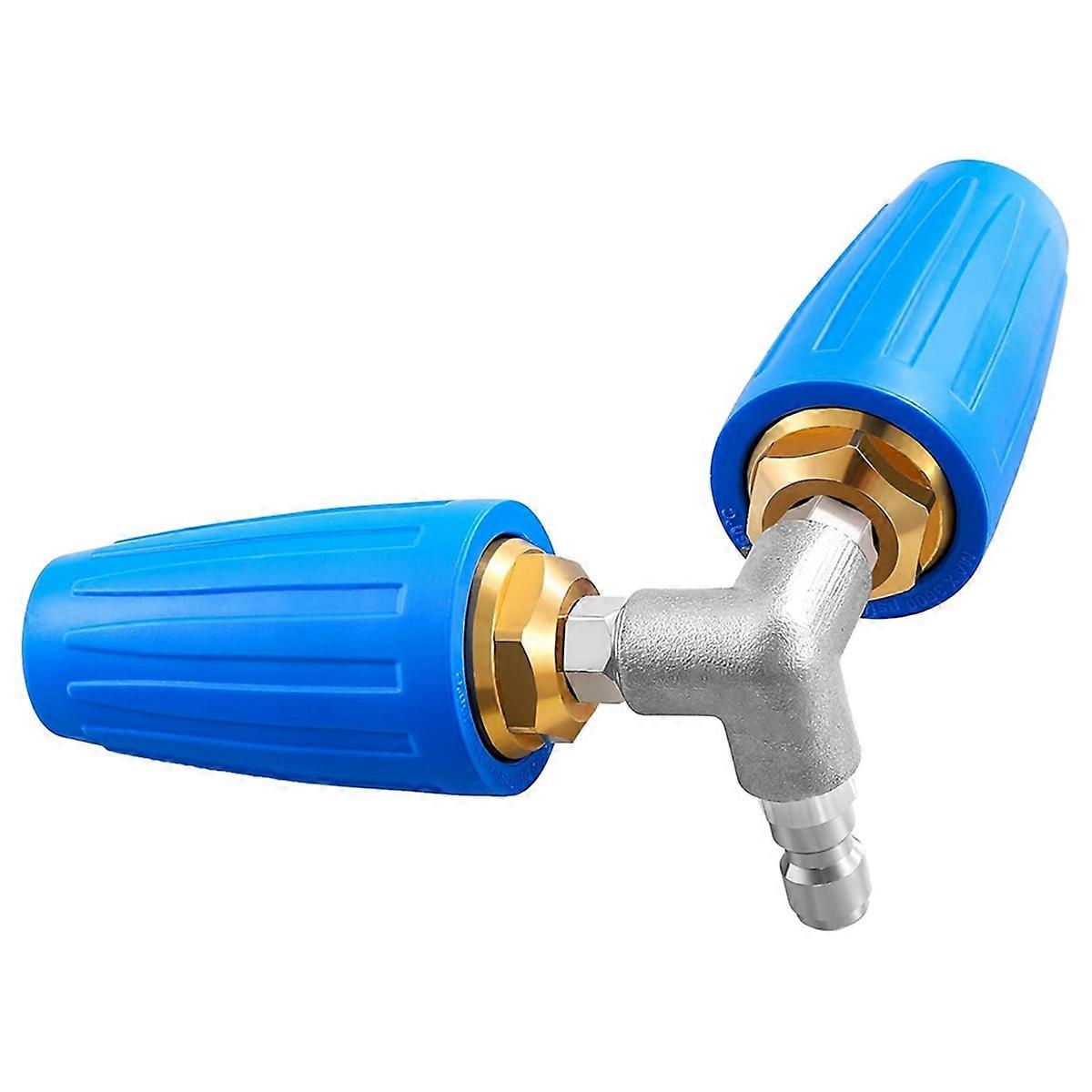Pressure Washer Gutter Attachment, Dual Turbo Nozzle Pressure Washer with 1/4 Inch Quick Connector, 4000 PSI