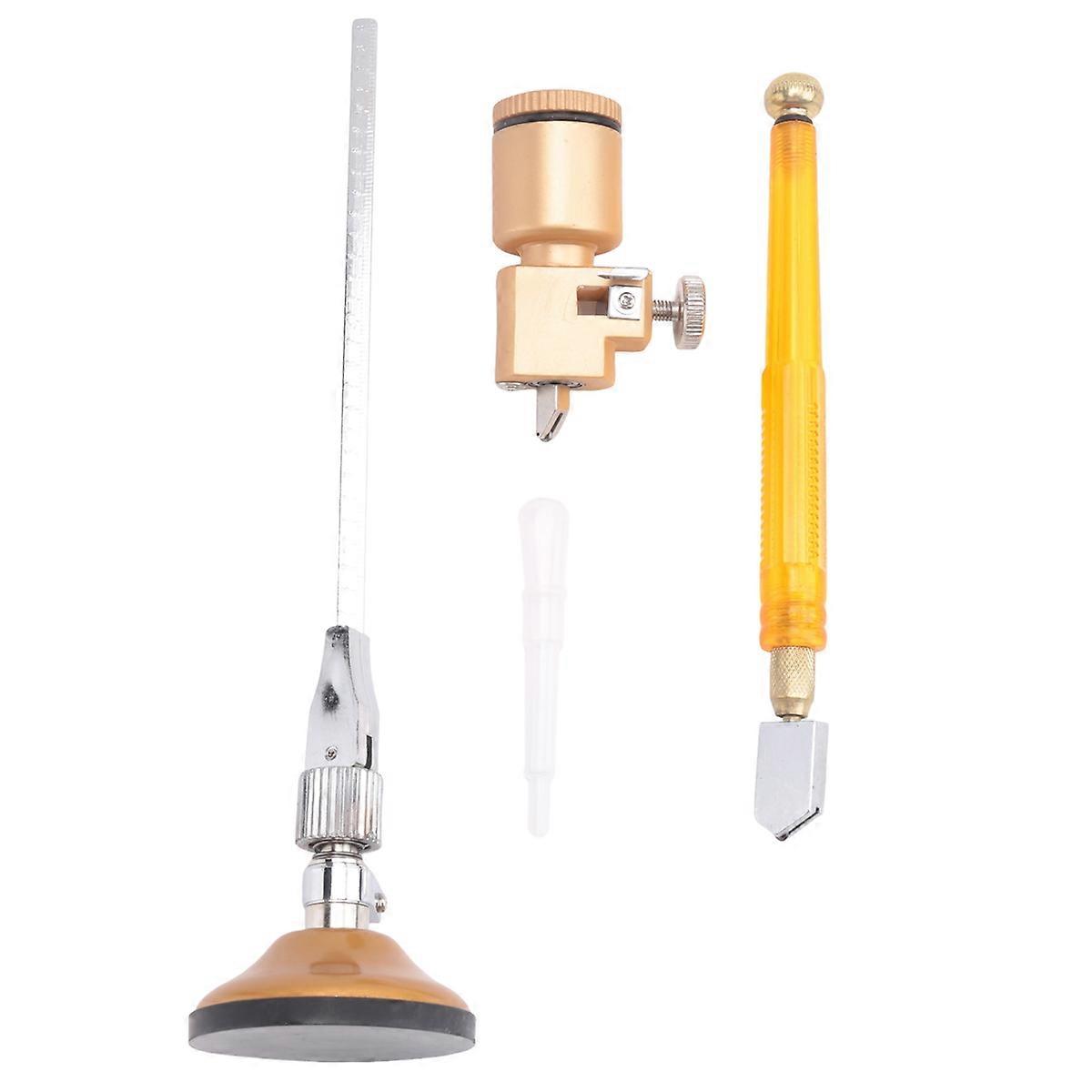 Circular Glass Cutter with Suction Cup Adjustable Circular Glass Cutter Tool Kit with a Glass Cutter (40cm)