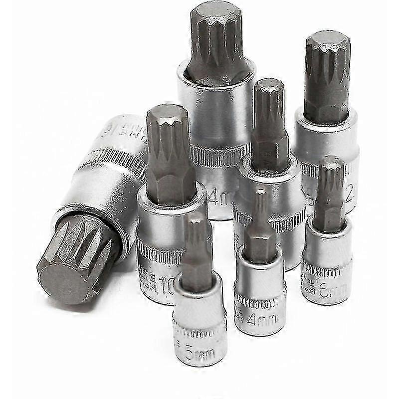 Multi-toothed XZN socket set 8 Pieces M4 - M16