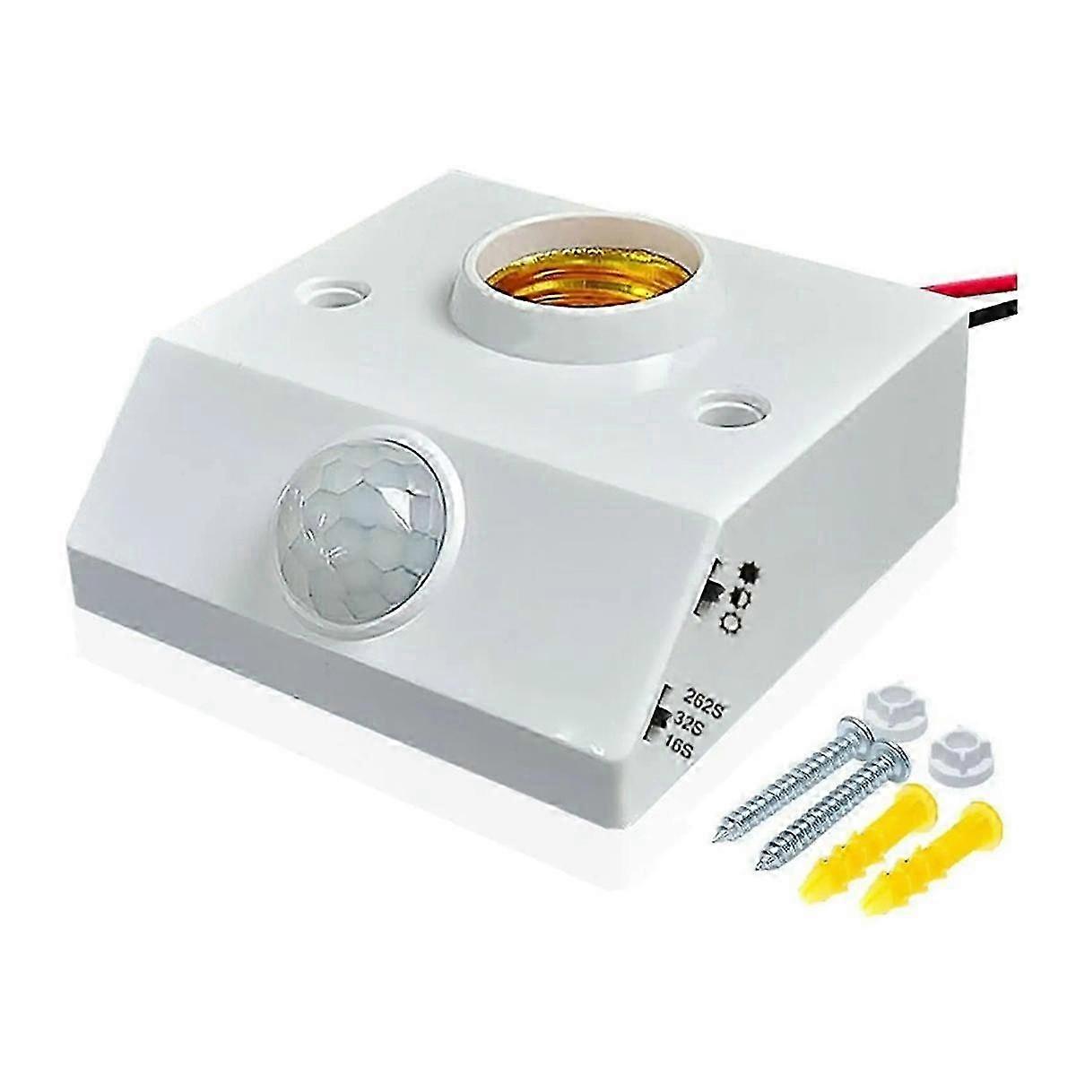 2PCS E27 Lampholder Nut Socket with PIR Motion Sensing Switch Lamp Holder Nut Socket Bulb Socket AC