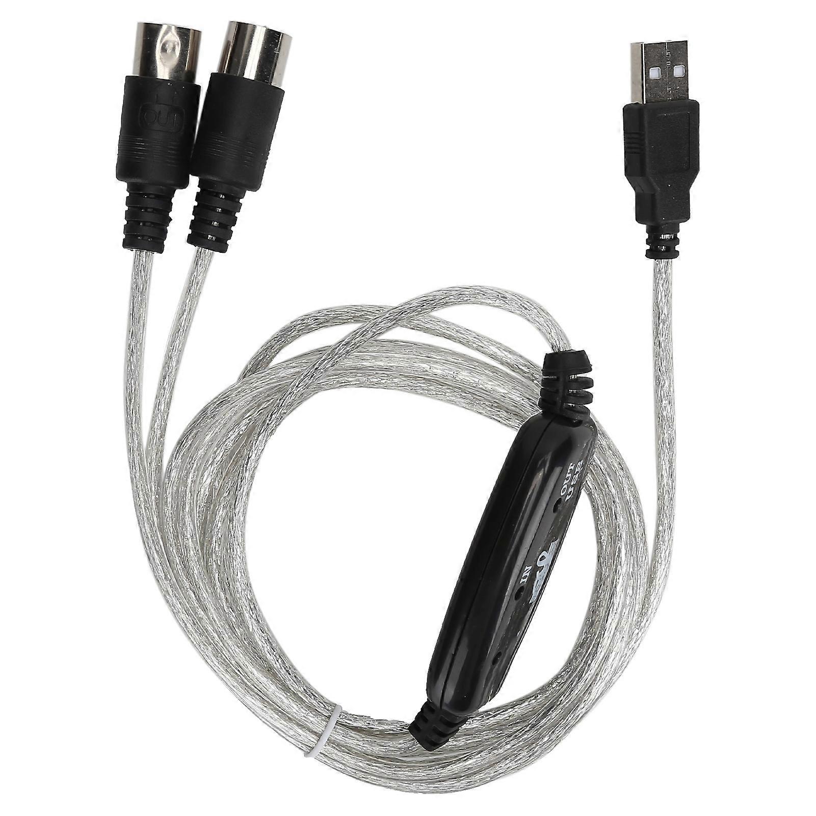 MIDI Cable MIDI to USB Cord Adapter Midi Converter for XP / VISTA / OS X / Window7