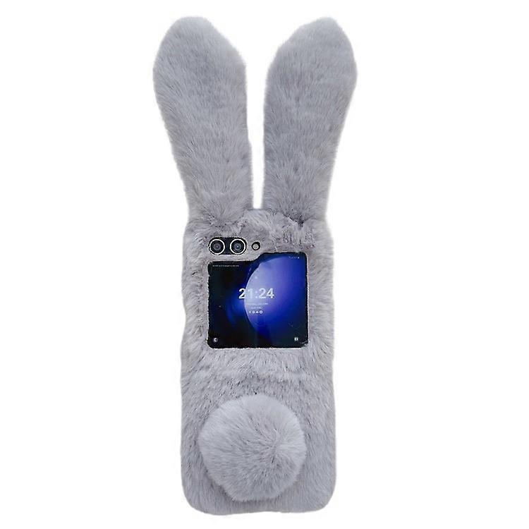 Compatible For Samsung Galaxy Z Flip5 5G Cell Phone Case Furry Cute 3D Bunny Ears Soft TPU Protective Shell