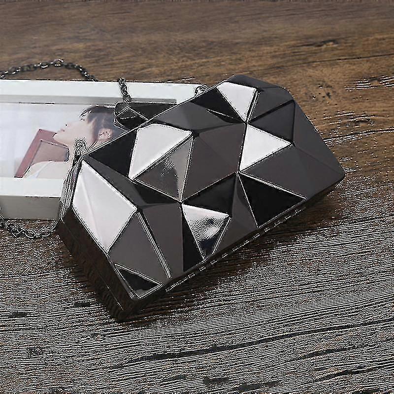 金のアクリル箱幾何学的なイブニングバッグクラッチバッグは結婚式/デート/パーティーのためのパーティーショルダーバッグのための優雅なチェーンの女性のハンドバッグ