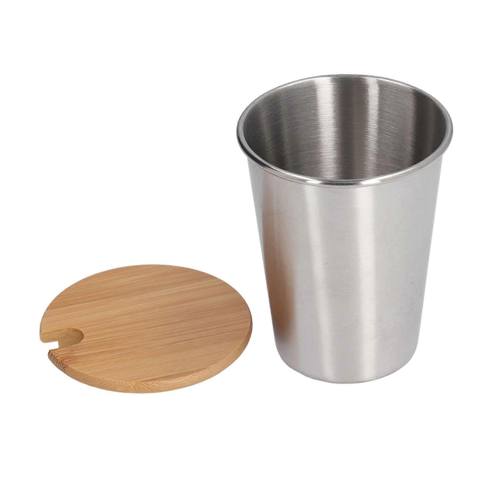 350ML Single Layer Stainless Steel Mug with Lid Stackable Coffee Milk Cup