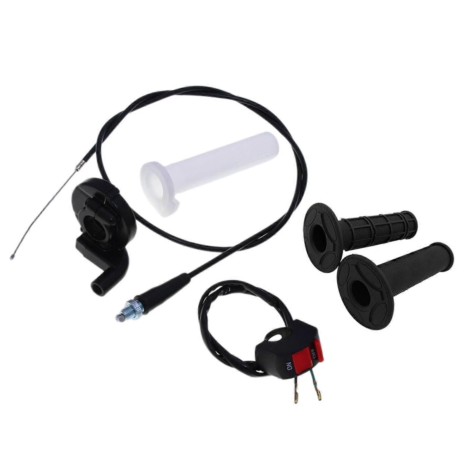 Twist Throttle Handle Grips Cable Set with Fit for 250cc