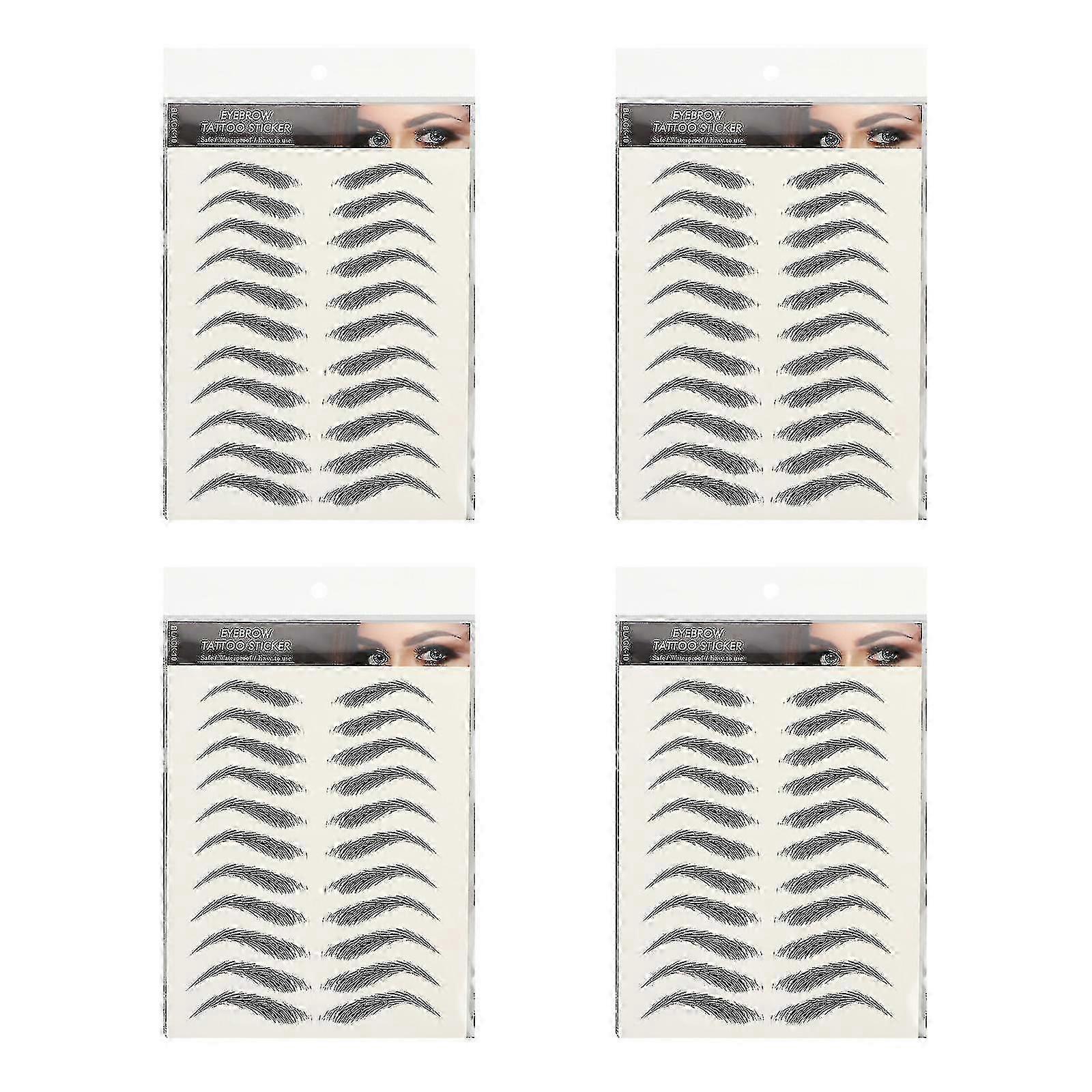4 Sheets Eyebrows Sticker False Eyebrows Tattoos Temporary Eyebrows Tattoos
