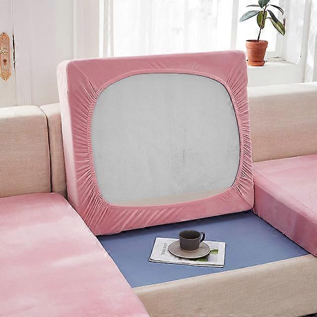 Velvet Thick Sofa Cushion Cover Anti -Dirty Elastic Furniture Protector Sofa Seat Cushion Slipcover Solid Color 1 /2 /3 /4 Seat