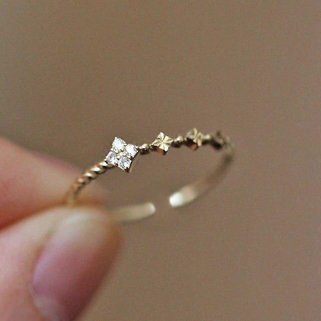 925 Sterling Sølv Mikro-indlagt Zirkon Blomst Åbning Justerbar Ring Kvinder Temperament Bryllup Banket Smykker