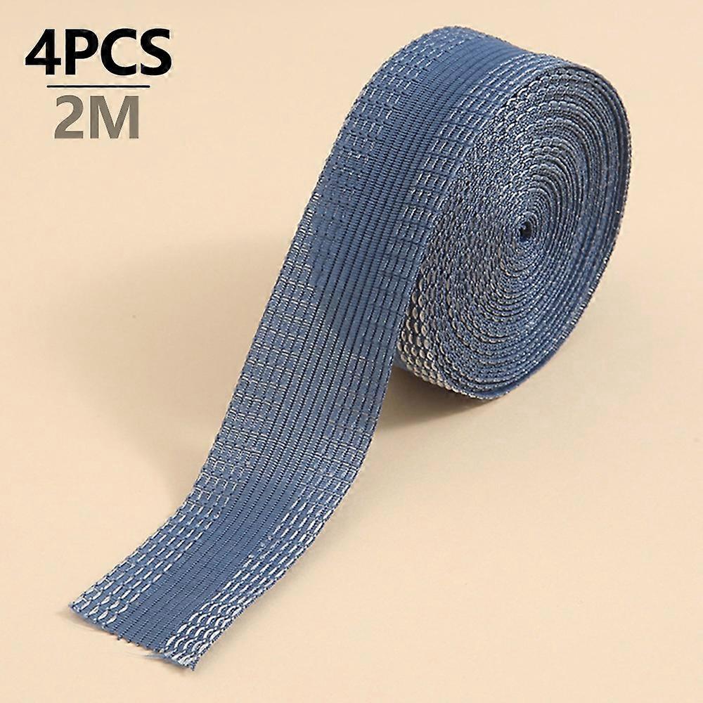 4Pcs 2m Self Adhesive Pants Edge Shorten Stickers Patches for Jeans Trousers Hemming Tape-Blue