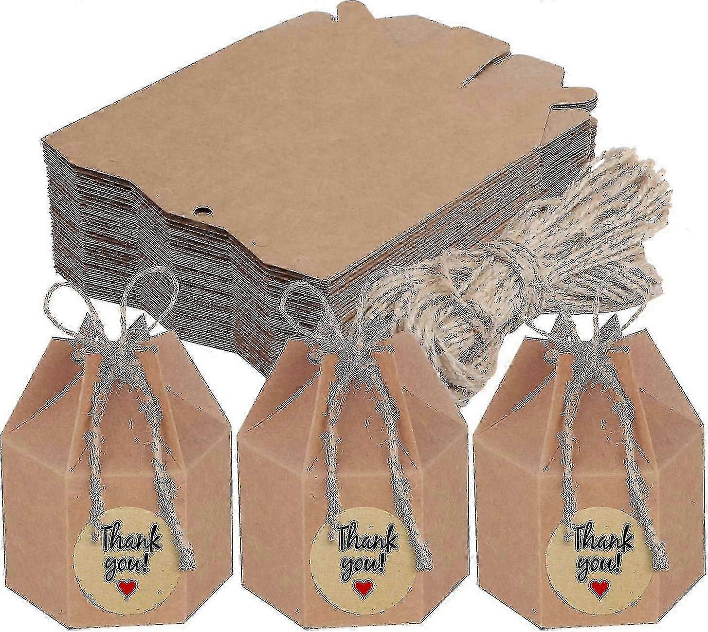 Craft Paper Candy Box - Hexagon Sweet Wedding Favour Boxes, Diy Party 50pcs