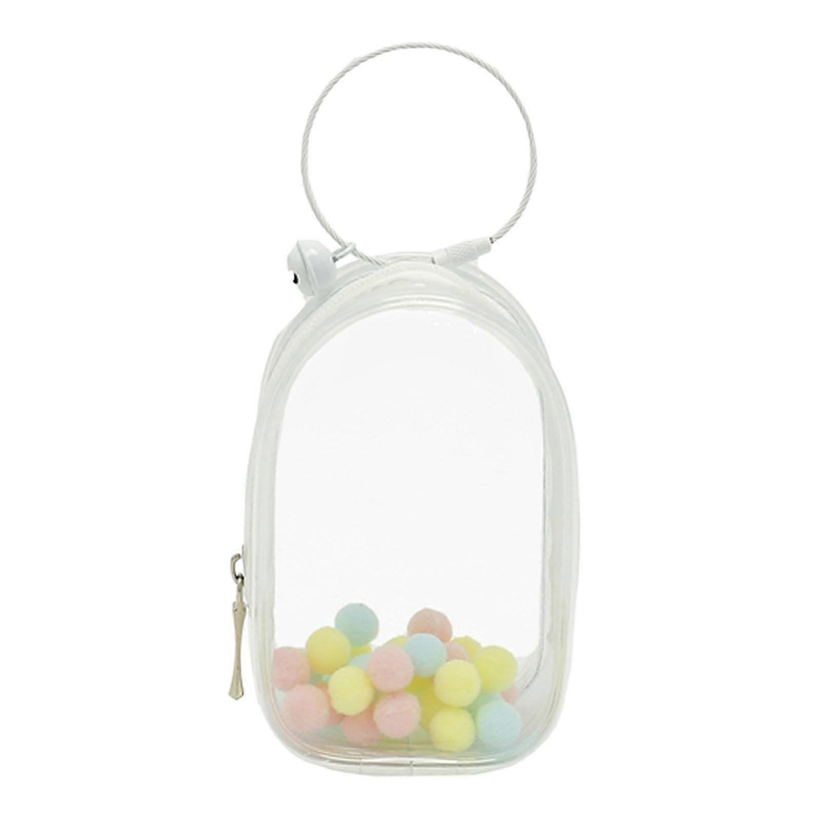 Clear Figure Display Bag Portable Doll Storage Case Dustproof Keychain Tiny