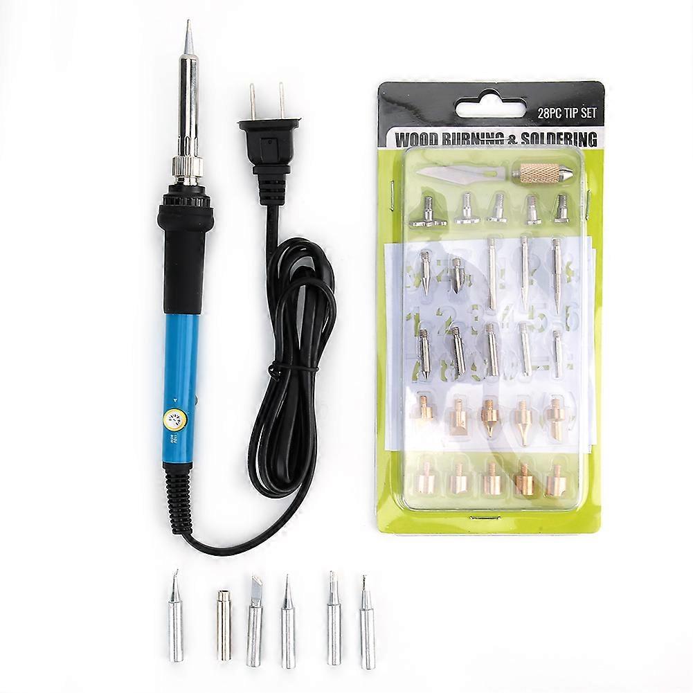 35 Pcs Woodburning Tool Kit Soldering Iron Kit Pyrography Set US Plug 110V 60W 200~450℃