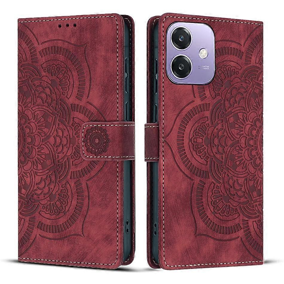Mandala Embossed Retro Frosted Leather Phone Case