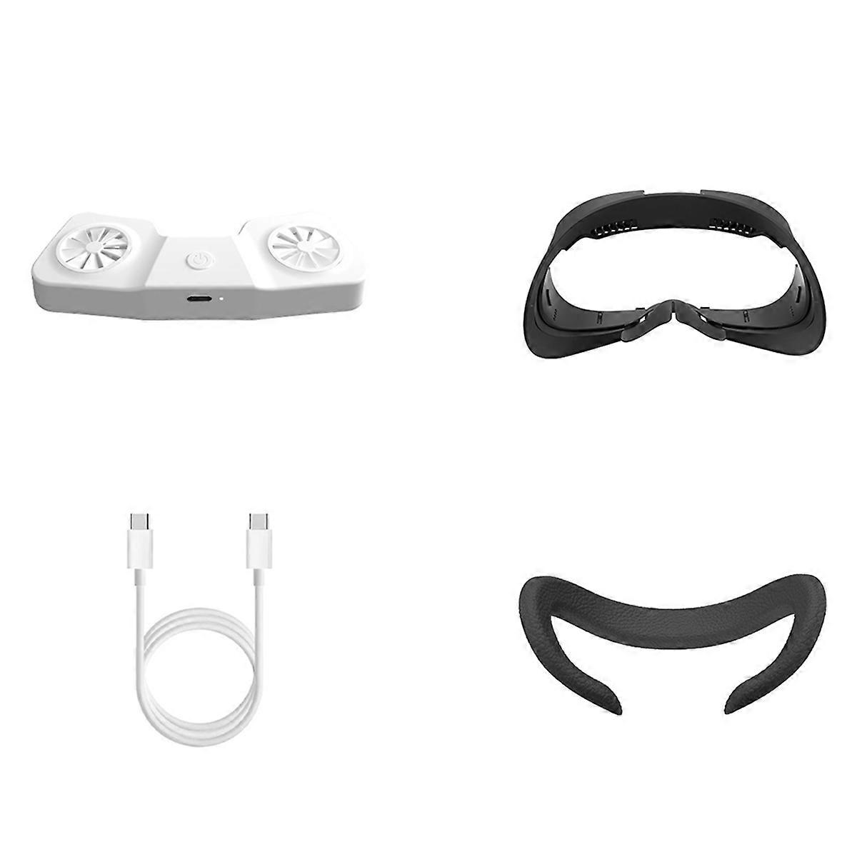 For 3 Air Circulation Face Cover with Cooling Fan VR Headset Replacement Interface Mask for Quest3