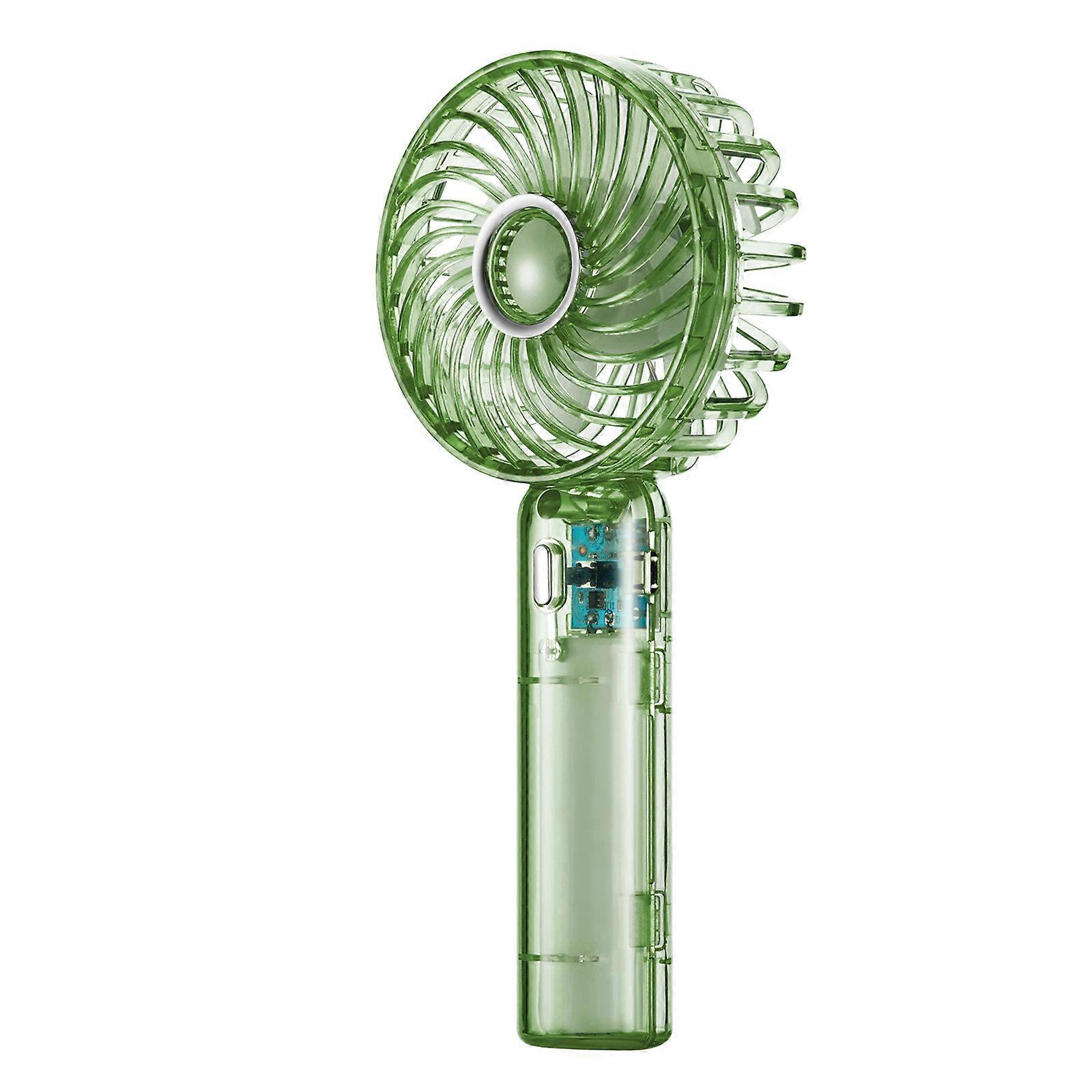 USB Rechargeable Handheld Small Fan Portable Student Office Worker Out Camping Desktop Transparent Mini Electric PUW1072