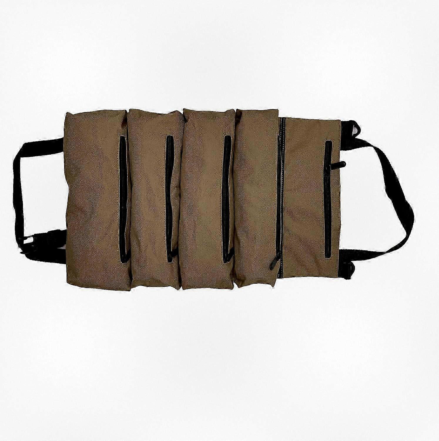 Multipurpose Canvas Tool Organizer with 5 Zipper Pockets for Auto & Bike Accessories (Green)