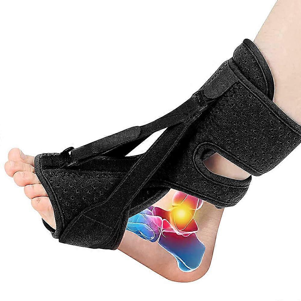 Plantar Fasciitis Night Splint- 3 Adjustable Fasciitis Plantar Relief,Comfortable Brace for Pain (Black-1PC)